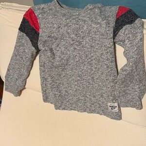 The Children's Place Heather Gray Sweater with Red and Black Accents